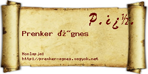 Prenker Ágnes névjegykártya